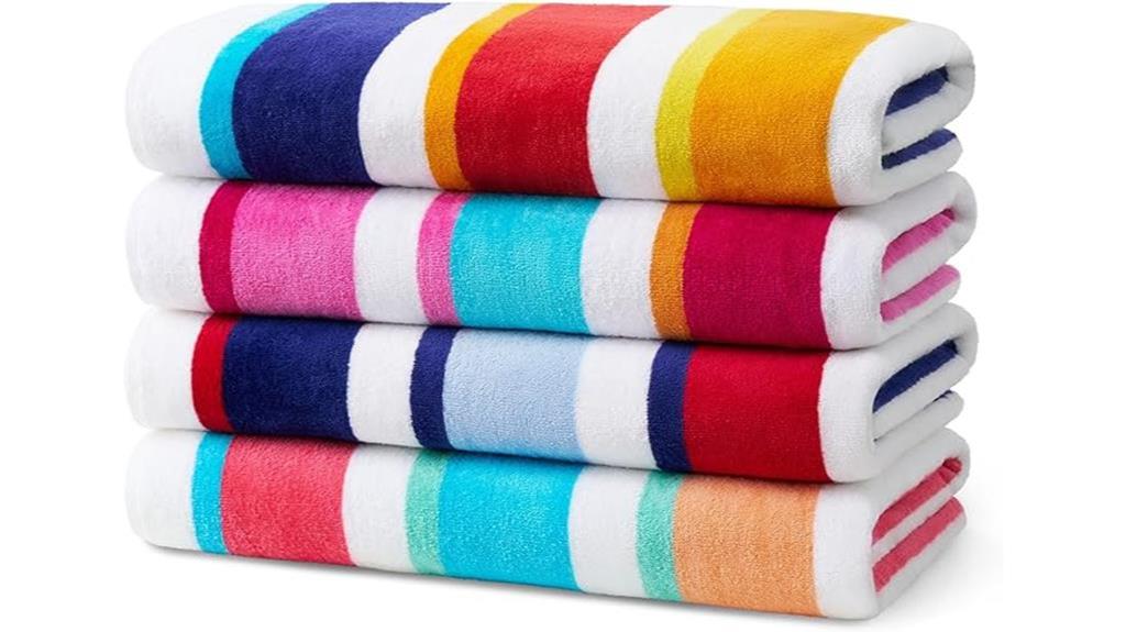 colorful striped beach towels