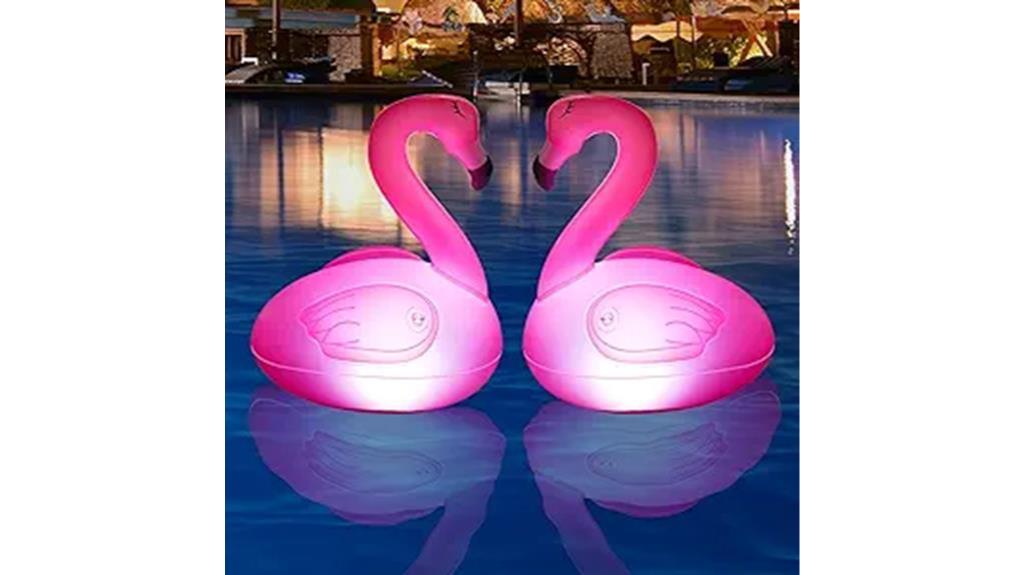 glowing flamingo pool lights