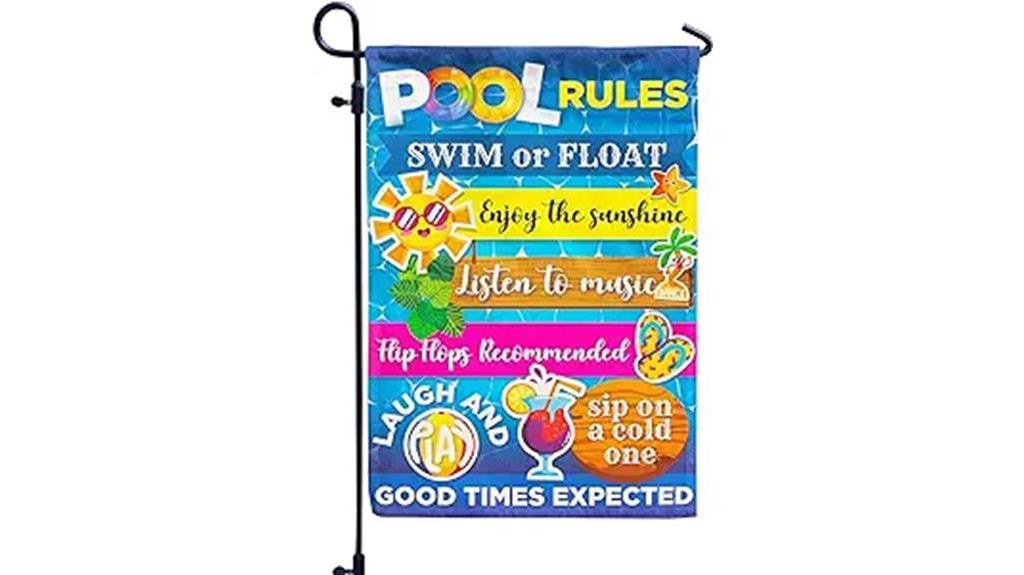 pool rules garden flag