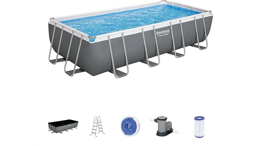 rectangular metal frame pool