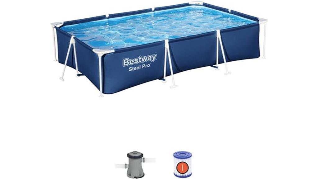 rectangular steel frame pool