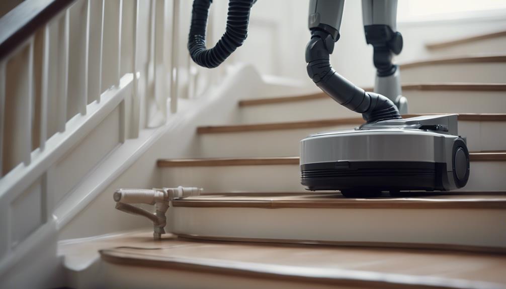 robotic arm cleans stairs