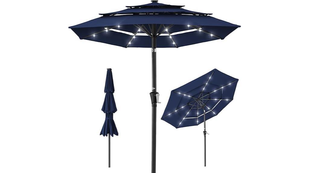 solar powered patio umbrella