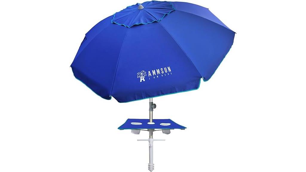 sturdy beach umbrella with accessories