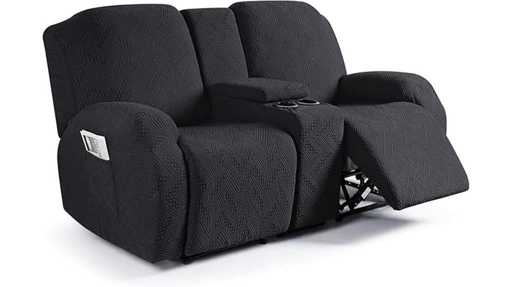 black 4 piece recliner covers