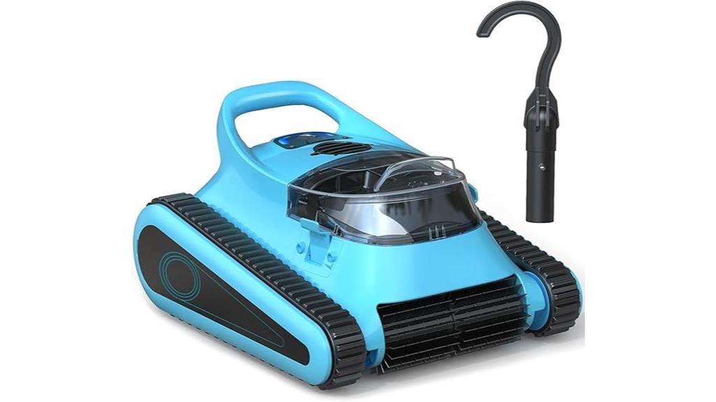 cordless robot cleans pool