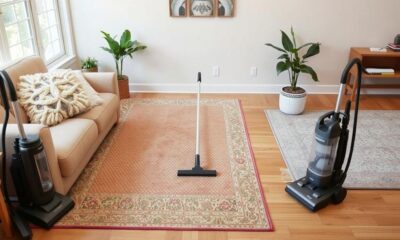 vacuuming rugs and carpets