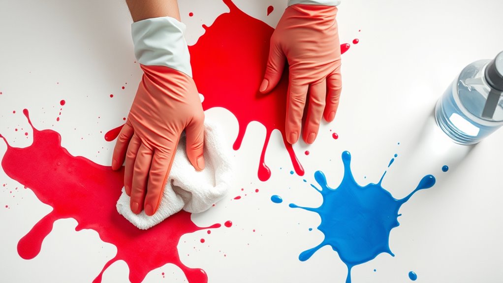 blot and clean immediately