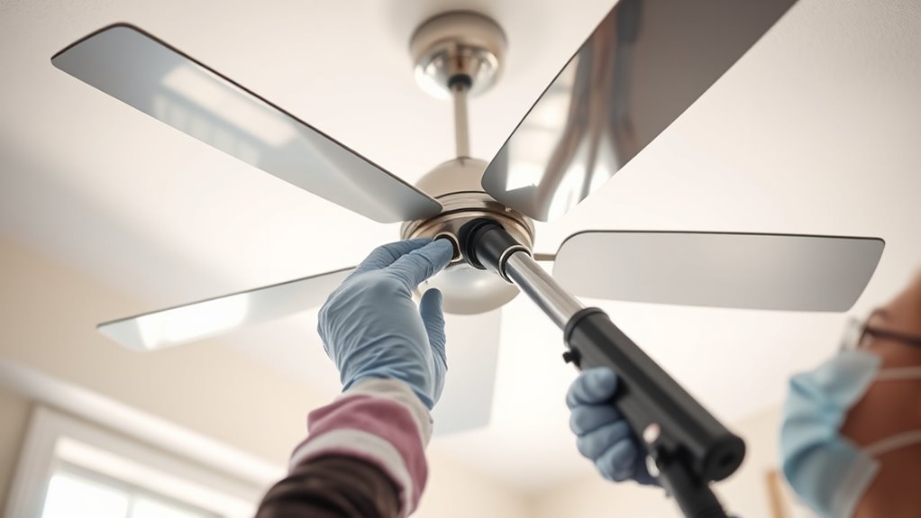 cleaning ceiling fan lights