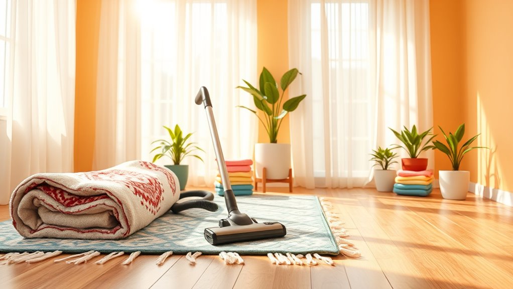 clearing area before vacuuming