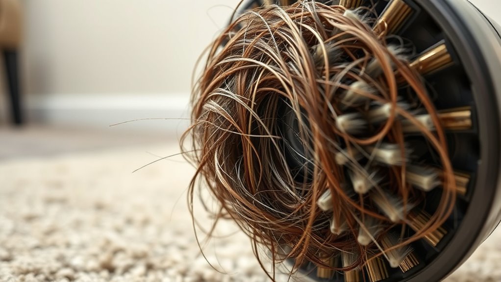 hair stuck in brush