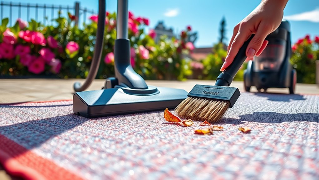 mats ready for vacuuming