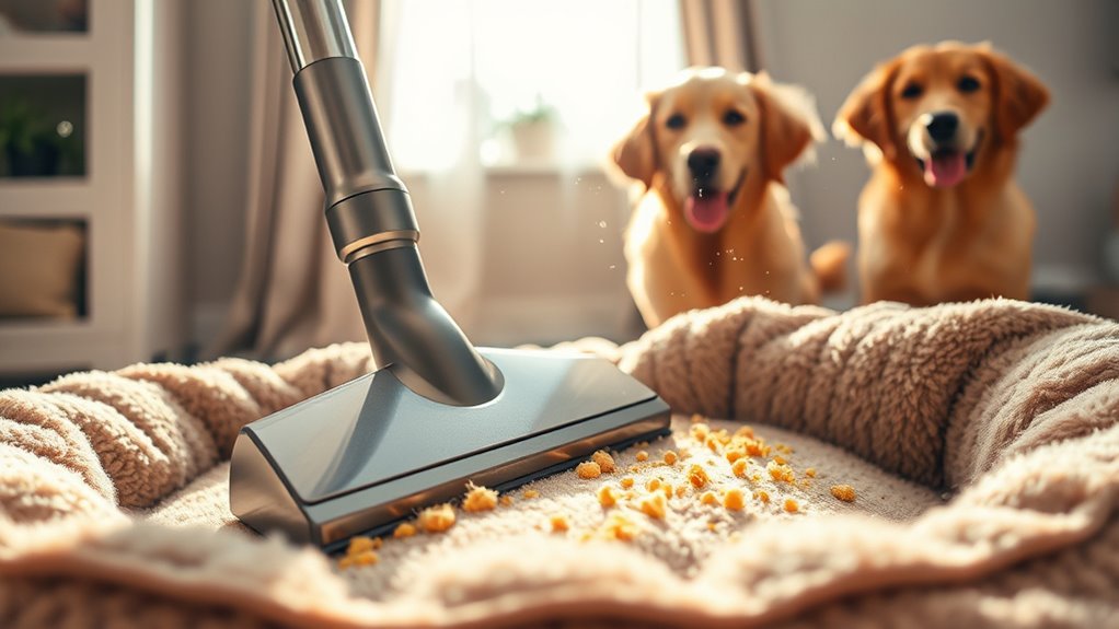 regular vacuuming pet beds