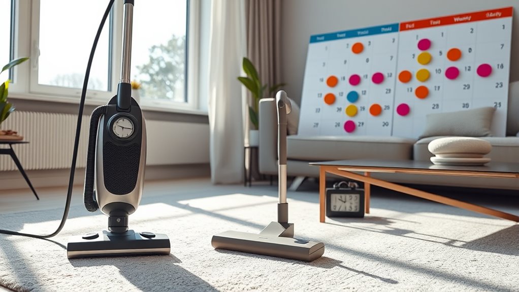 regular vacuuming routine established