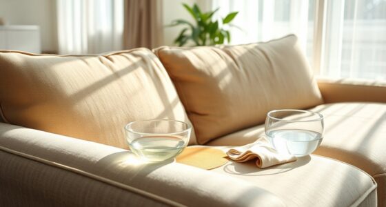 removing water stains upholstery
