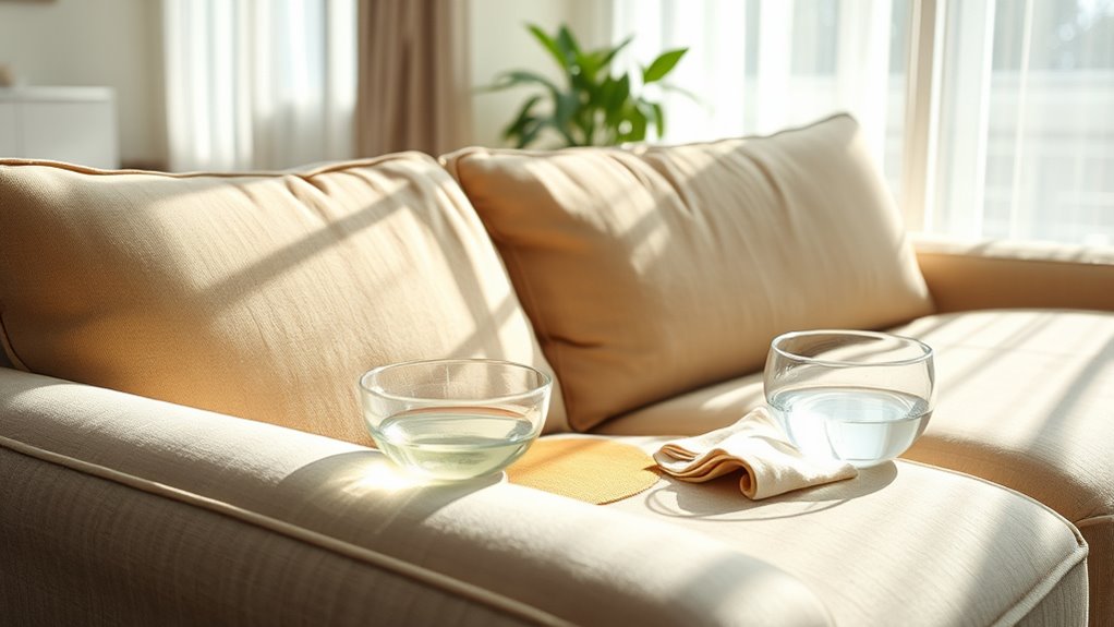 removing water stains upholstery