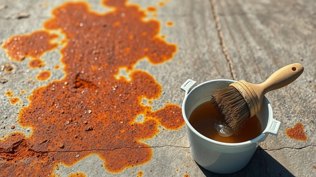 rust stains on concrete