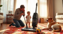 safe vacuuming with children