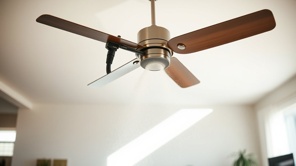 vacuuming ceiling fan blades