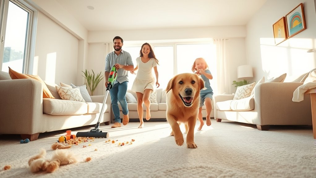vacuuming challenges with children