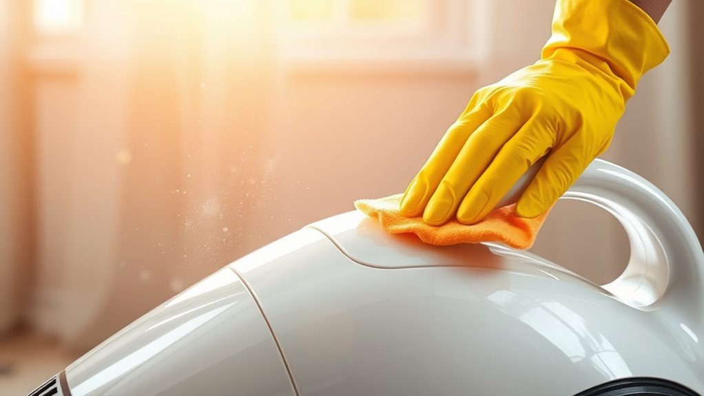 wipe down vacuum surface
