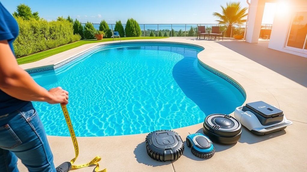 assess pool size and shape