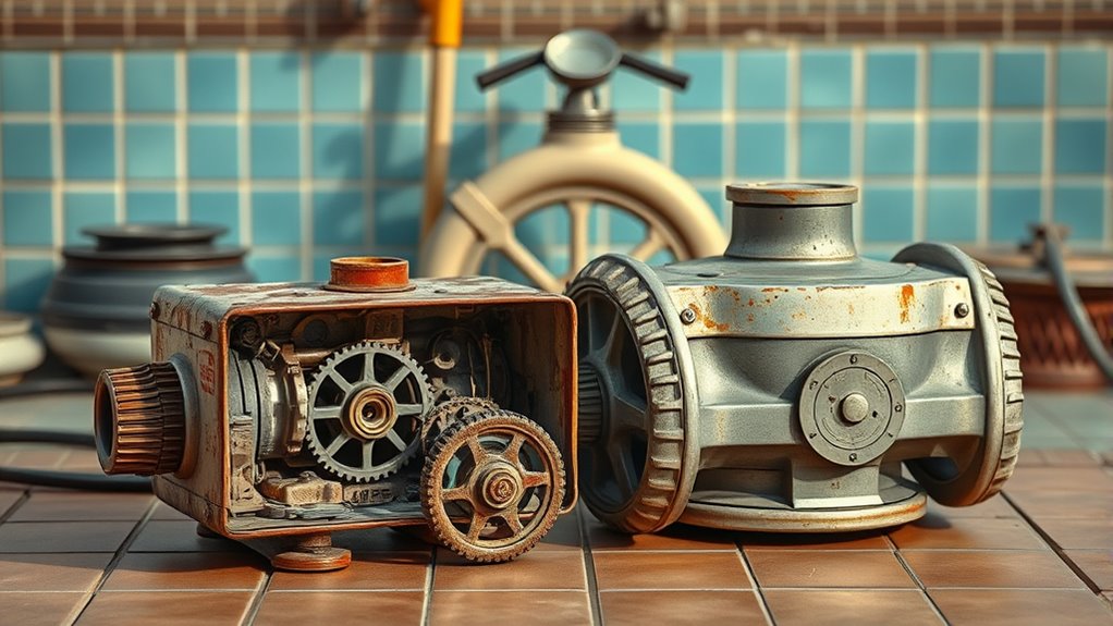 early mechanical pool cleaning