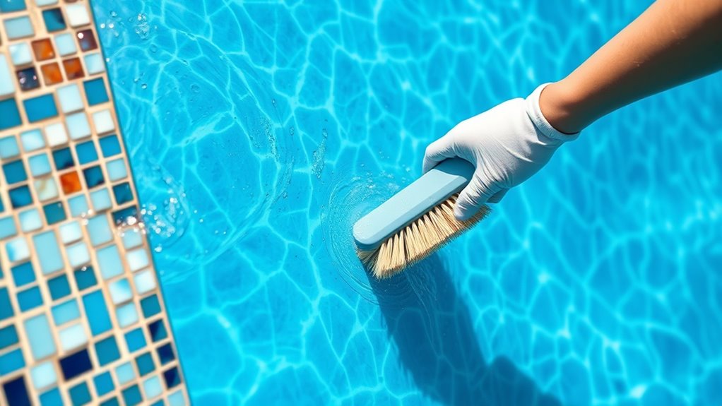 pool wall and tile cleaning