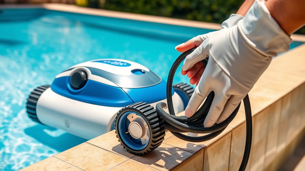 prepare pool and surroundings