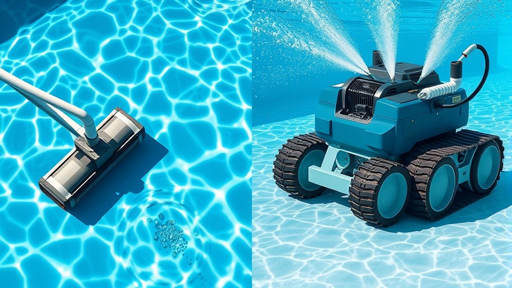 pressurized water propels cleaner