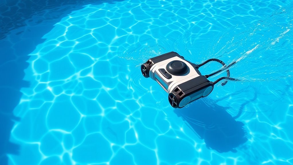 water pressure powers cleaning