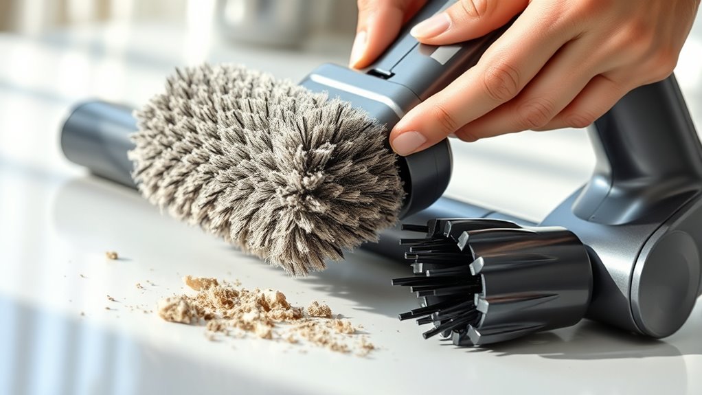 clean vacuum brush and attachments