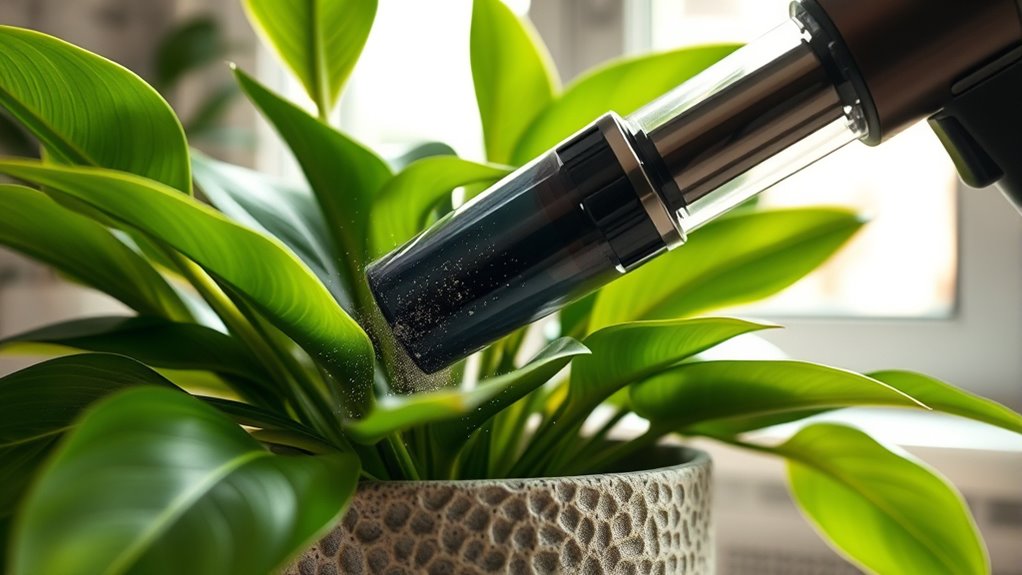 gentle vacuuming keeps plants healthy