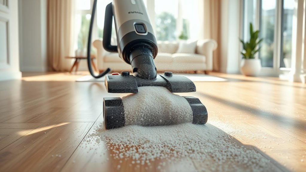 vacuuming fine dust residue