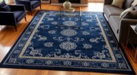 elegant navy silk rugs