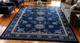 elegant navy silk rugs