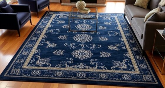 elegant navy silk rugs