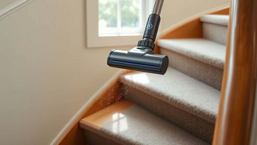 adjust vacuum for stairs