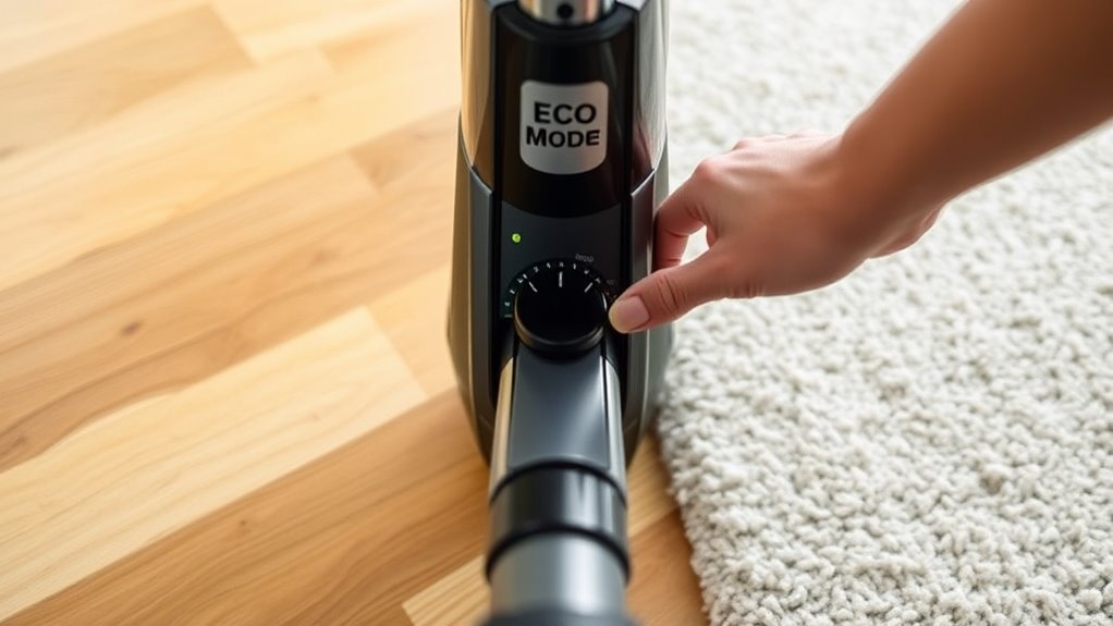 adjust vacuum settings by floor