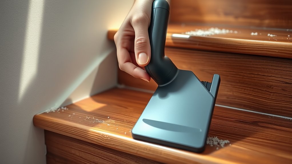 clear stairs and prepare vacuum
