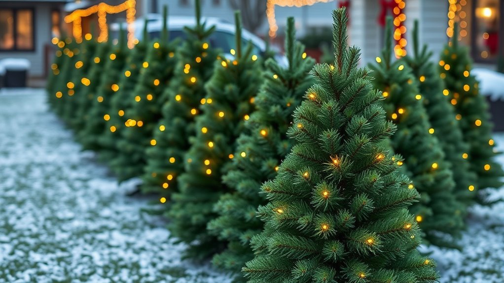 realistic pre lit christmas trees