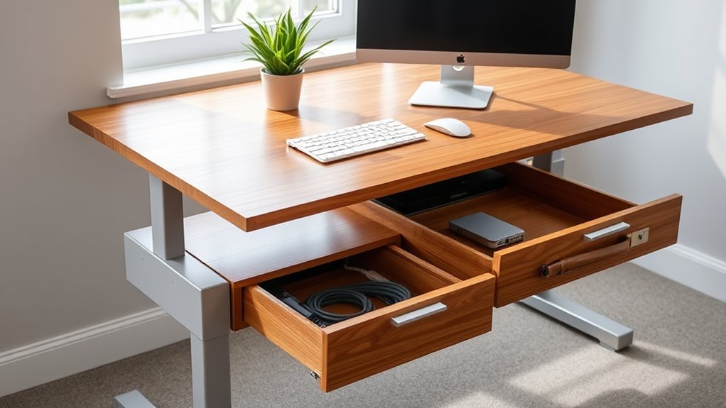 clutter free adjustable desks