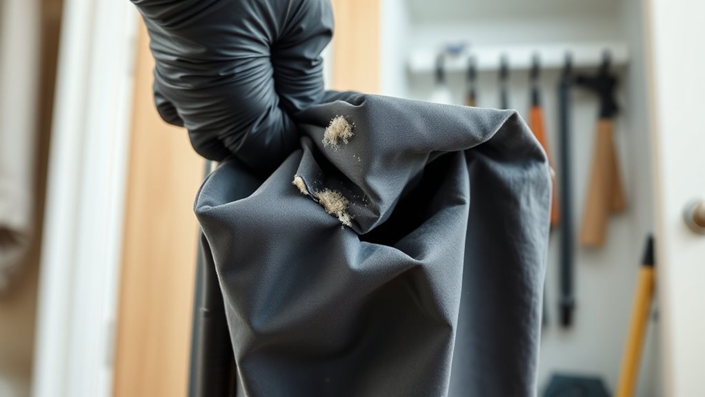 replace bags promptly and properly