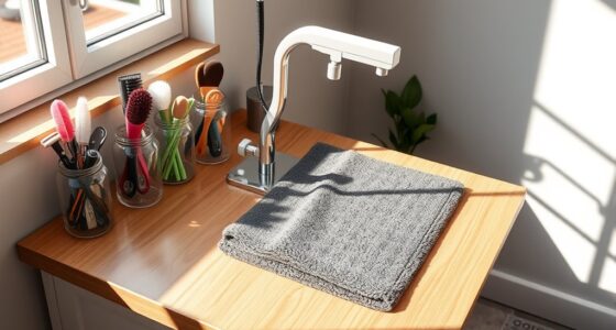 setting up a grooming station