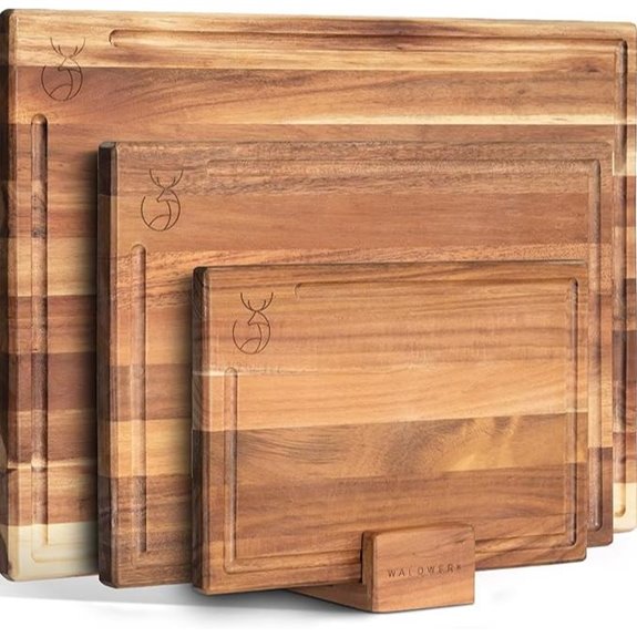WALDWERK Solid Acacia Cutting Board Set (15.75x12/13x9.5/10x7)