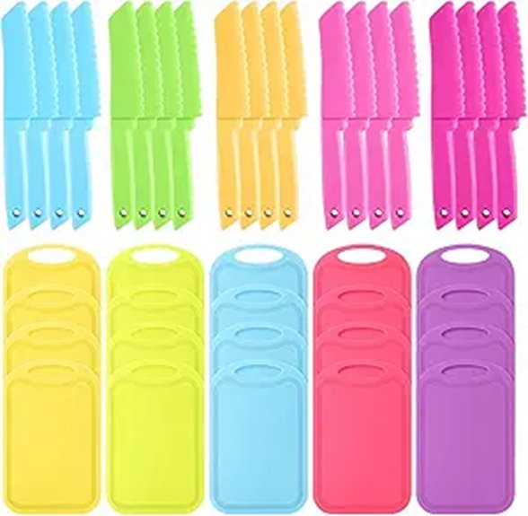 Kids' Colorful Cutting Board & Knife Set (40 pcs)