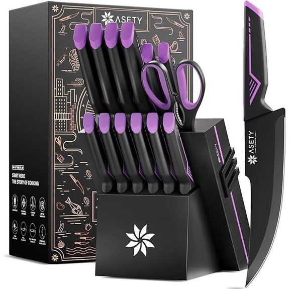 15-Piece Stainless Steel Knife Set with Sharpener