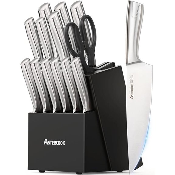 Astercook 15-Piece Stainless Steel Kitchen Knife Set