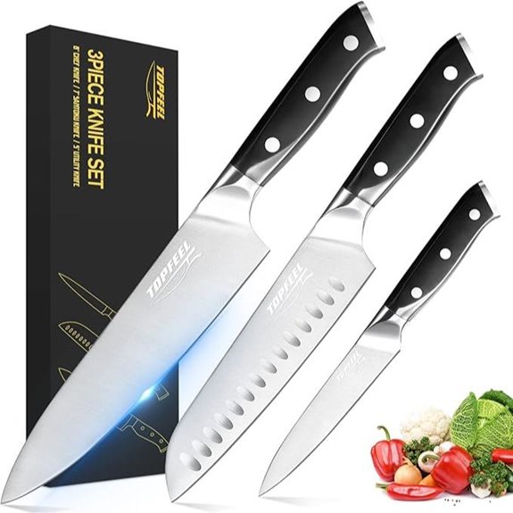 German Chef Knife Set 3-Piece Stainless Steel