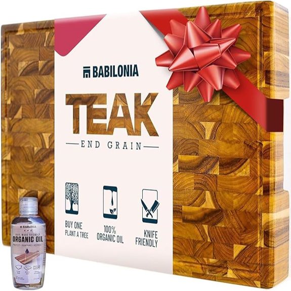 Teak Cutting Board 19.7x12.2 Inch Heavy Duty